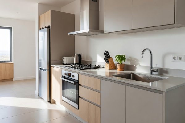 Kitchen area of a self-catering apartment